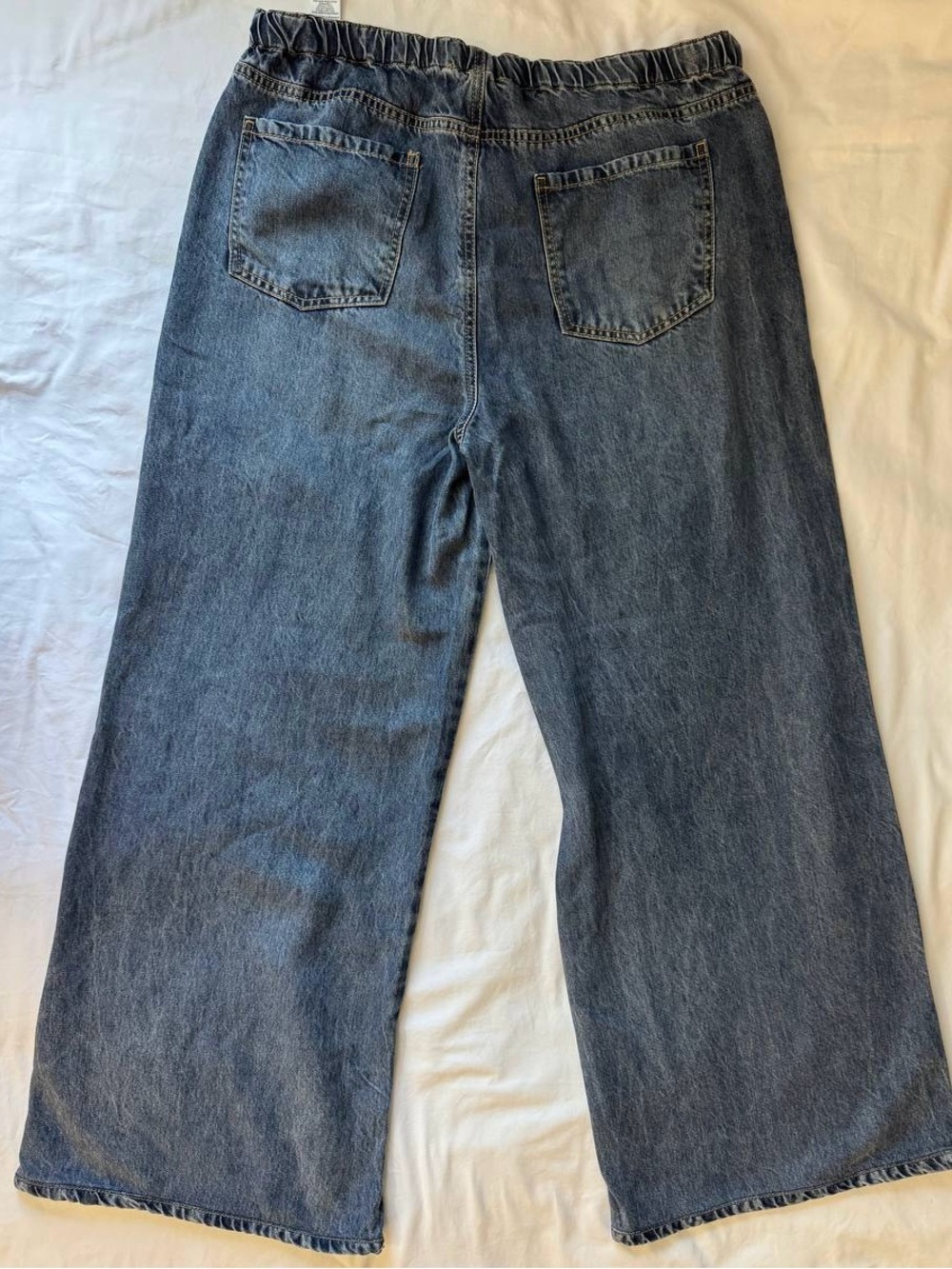Splendid TENCEL Wide-Leg Jeans Womens Sz Med Blue Wash Lyocell Drawstring - Picture 3 of 7